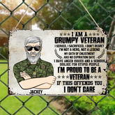Personalized Grumpy Canadian Veterans Metal Sign Printed