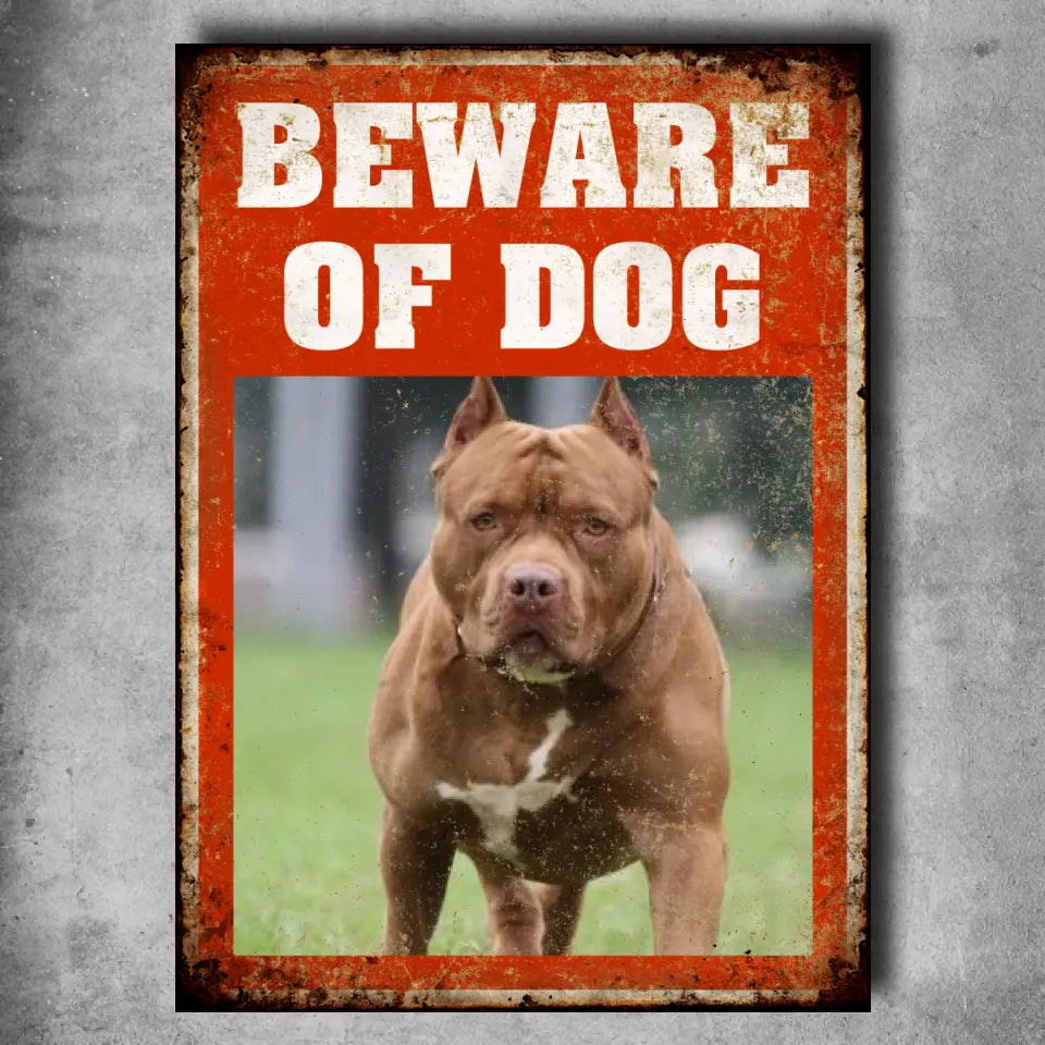 Beware of Dog Metal Yard Sign, Gift for Dog Lovers, Please Don't Knock My Baby Is Sleeping Funny Warning Sign