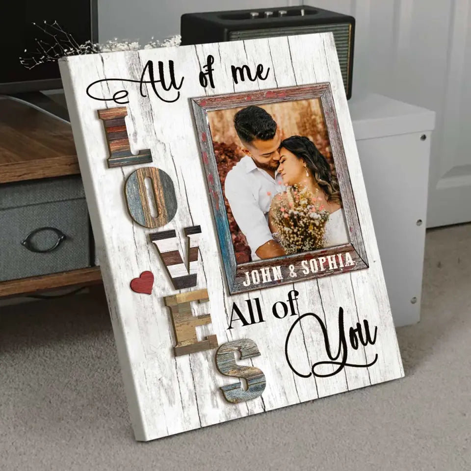 Personalized Anniversary Gift For Couple, Photo Gift For Boyfriend, All Of Me Loves All Of You poster