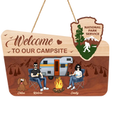 Welcome To Our Campsite - Personalized Wooden Sign,Gift For Camping Lovers