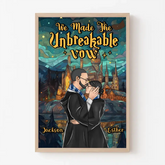 We Made The Unbreakable Vow, Couple Gift, Personalized Light Picture Frame, Wizard Couple Light Frame