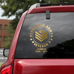 Personalized Canadian Veterans Soldier Car Decal Printed