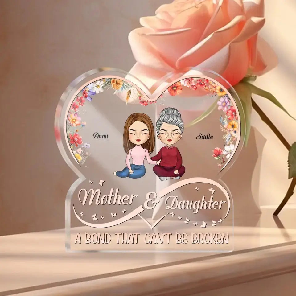 Mother & Daughters A Bond That Can't Be Broken - Personalized Acrylic Plaque, Gift For Mom