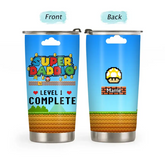 Super Daddio Level Complete - Personalized Gifts Custom Mushroom Tumbler for Family, Mushroom Lovers, Father's Day Gifts