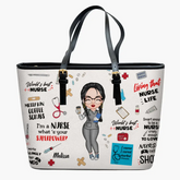 Personalized Leather Bucket Bag - Gift For Nurse - World's Best Nurse