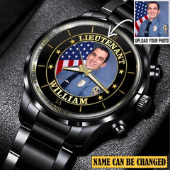 Personalized Upload Your Photo Custom Rank & Name Watch Printed