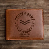 Personalized British Armed Forces Leather Wallet Laser(RFID BLOCKING)