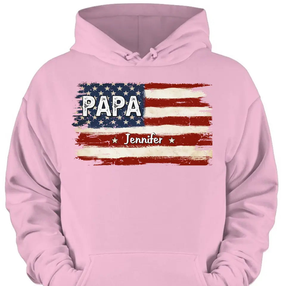 Proud To Be American - Family Personalized Custom Unisex T-shirt, Hoodie, Sweatshirt - Gift For Dad, Grandpa