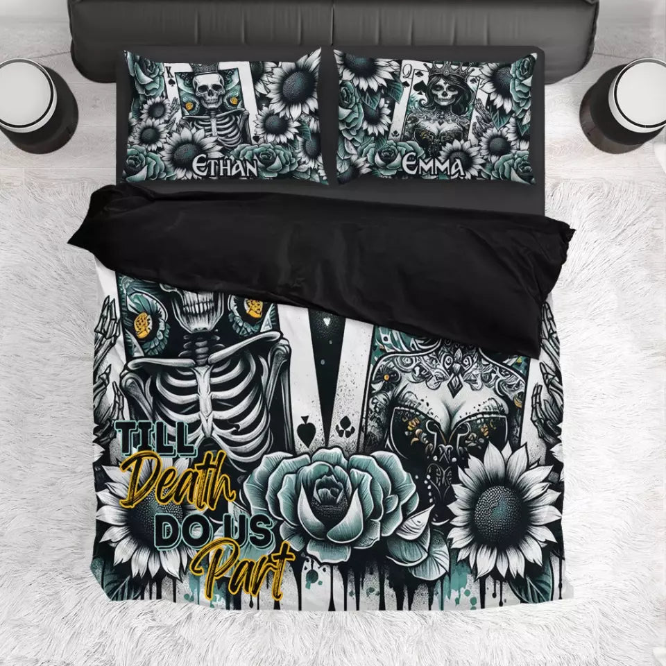 Till Death Do Us Part - Personalized Skull Bedding Set