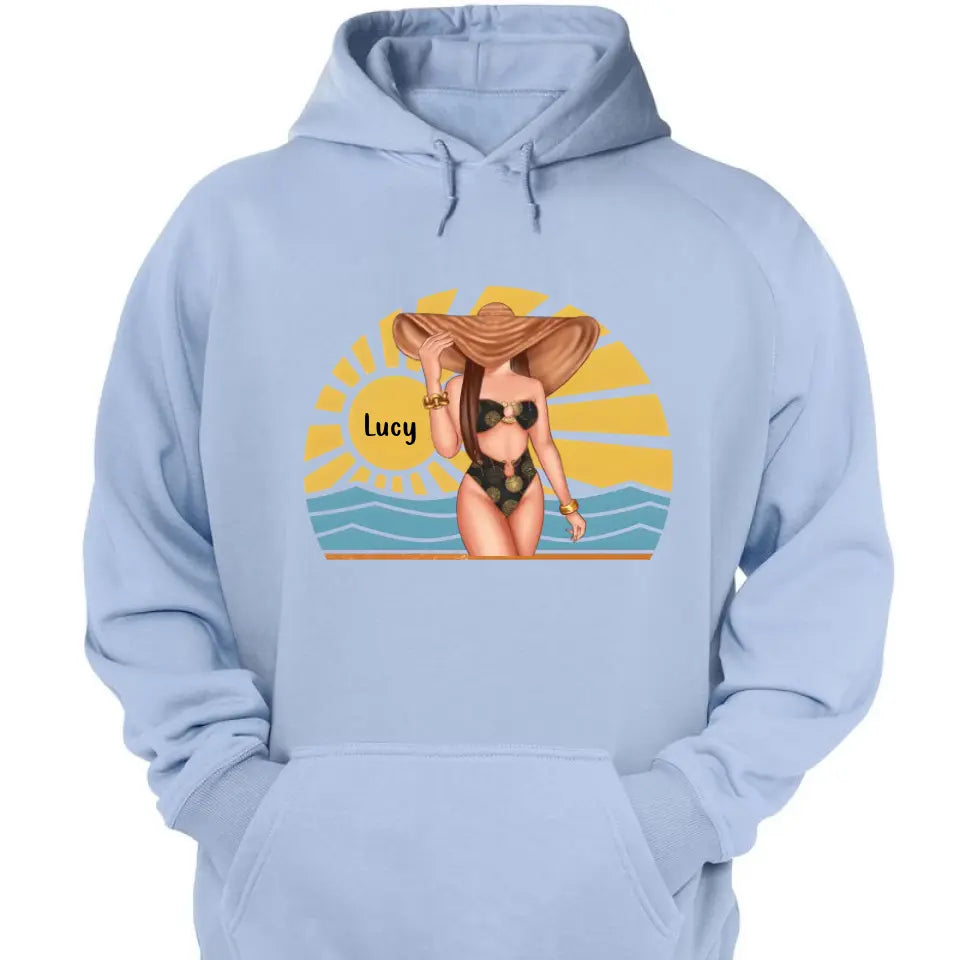 Just A Girl Who Loves Beach - Personalized Shirt - Birthday Summer Gift For Girls, Besties, Mom, Daughters, Sisters