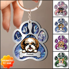 Sparkling Dog Mom- Dog Dad Puppy Pet Dogs Lover Custom Breed Personalized Steel Keychain Stainless NVL02JUN22CT3 Stainless Steel Keychain Humancustom - Unique Personalized Gifts 2.5in x 1.5in