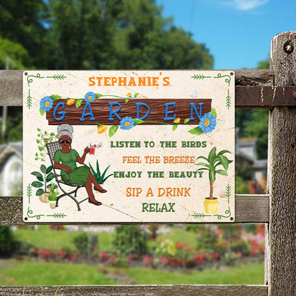 And Into The Garden I Go Gardening Girl - Personalized Custom Classic Metal Signs - Garden Signs - Gift For Garden Lovers