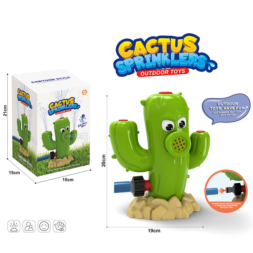Spinning Cactus Sprinkler - Outdoor Auto Watering Toy for Garden and Backyard Fun