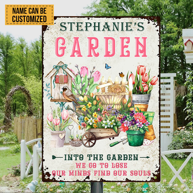 And Into The Garden We Go Gardening - Customized Classic Metal Signs - Garden Signs - Gift For Gardening Lovers