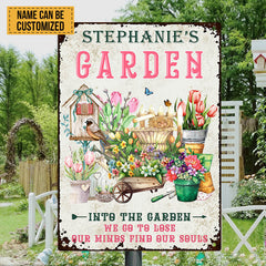 And Into The Garden We Go Gardening - Customized Classic Metal Signs - Garden Signs - Gift For Gardening Lovers