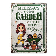 Garden Little Helpers Welcome - Gift For Gardening Lovers - Personalized Custom Classic Metal Signs - Garden Signs