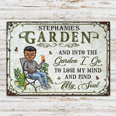 And Into The Garden I Go Gardening Gender - Garden Sign - Personalized Custom Classic Metal Signs