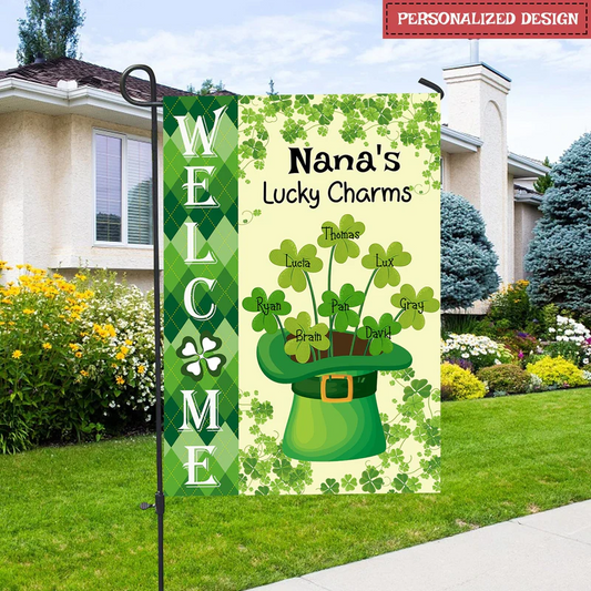 Personalized lucky charms St. Patrick day Mother's day flag - Gift idea for Nana Grandma Mama