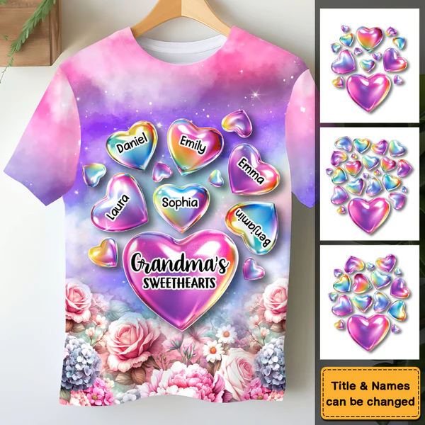 Grandma's Sweethearts Shirt All-over Print T Shirt