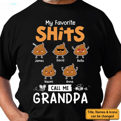 My Favorite Little Monsters Call Me Grandpa Shirt