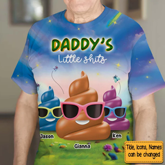 Gift For Dad Funny Little Sh*t All-over Print All-over Print T Shirt