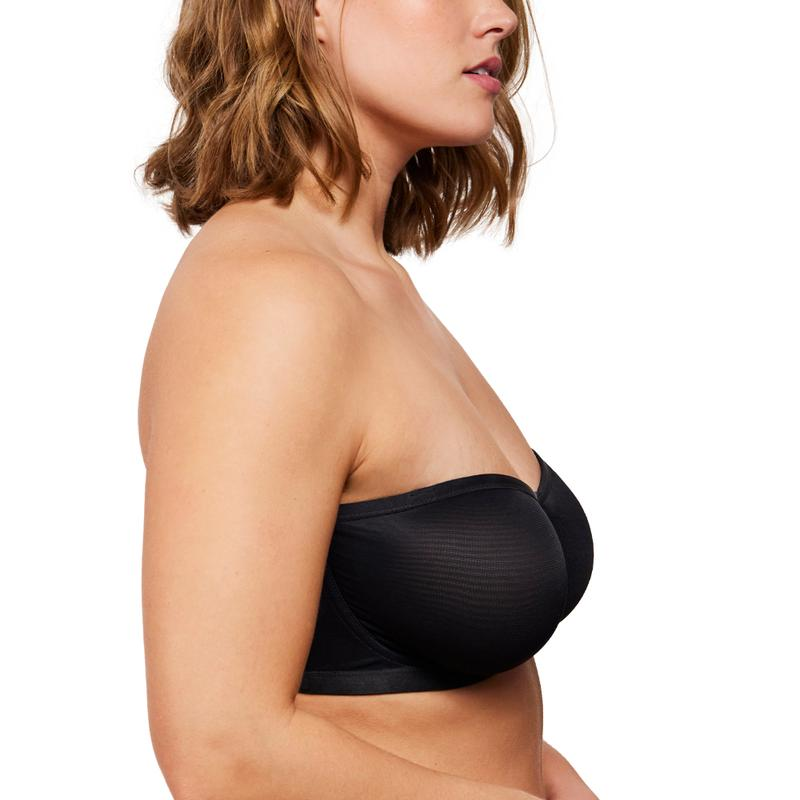 Strapless Mesh Underwire Balconette Bra