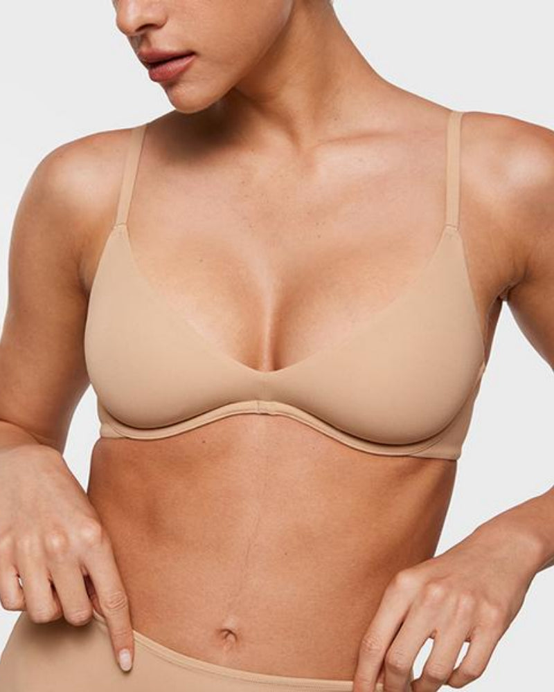 Unlined Plunge Balconette Bra with Underwire