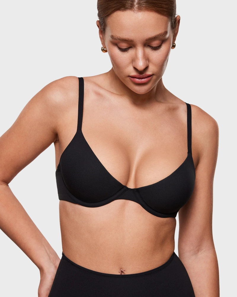 Plus Balconette Bra - Lightly Padded Underwire Sexy Tshirt Demi Bras