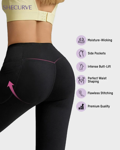 Tummy Control Butt-Lifting Training Leggings with Pockets