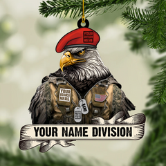 Eagle Soldier Personalized Acrylic Ornament Gift For Veterans