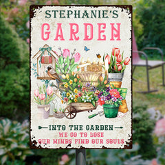 And Into The Garden We Go Gardening - Customized Classic Metal Signs - Garden Signs - Gift For Gardening Lovers