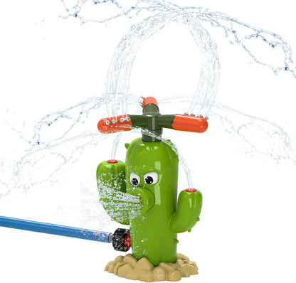 Spinning Cactus Sprinkler - Outdoor Auto Watering Toy for Garden and Backyard Fun