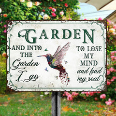 Personalized Garden Floral Art Find My Soul Custom Classic Metal Signs - Garden Signs - Gift For Garden Lovers