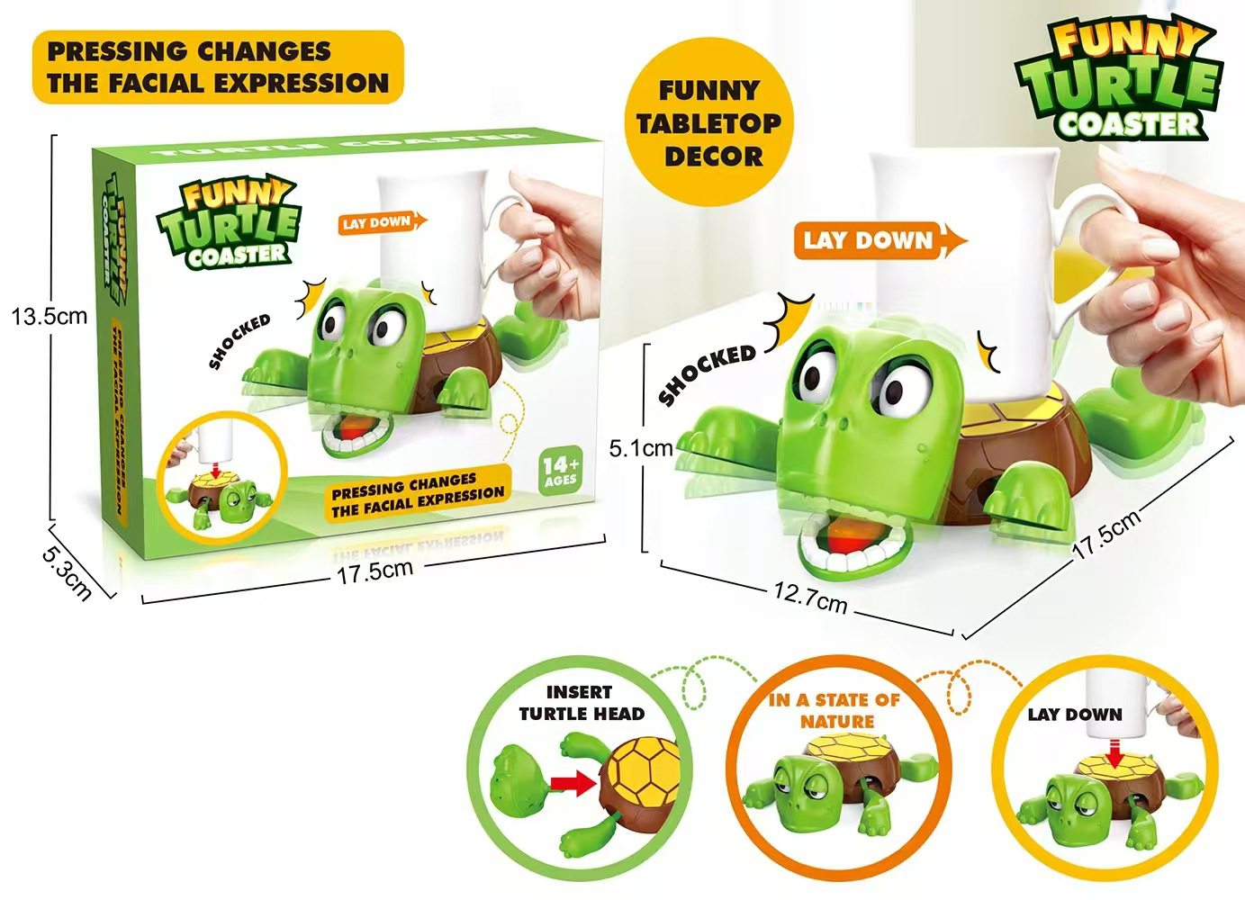 Adorable and Funny Tortoise Coaster - Unique Gag Gift and Stress-Relieving Desk Accessory