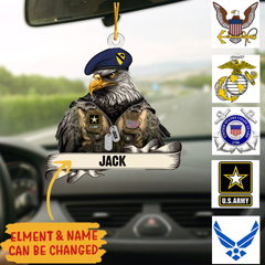 Eagle Soldier Personalized Acrylic Ornament Gift For Veterans