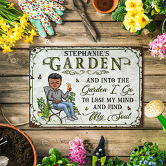 And Into The Garden I Go Gardening Gender - Garden Sign - Personalized Custom Classic Metal Signs