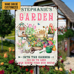 And Into The Garden We Go Gardening - Customized Classic Metal Signs - Garden Signs - Gift For Gardening Lovers