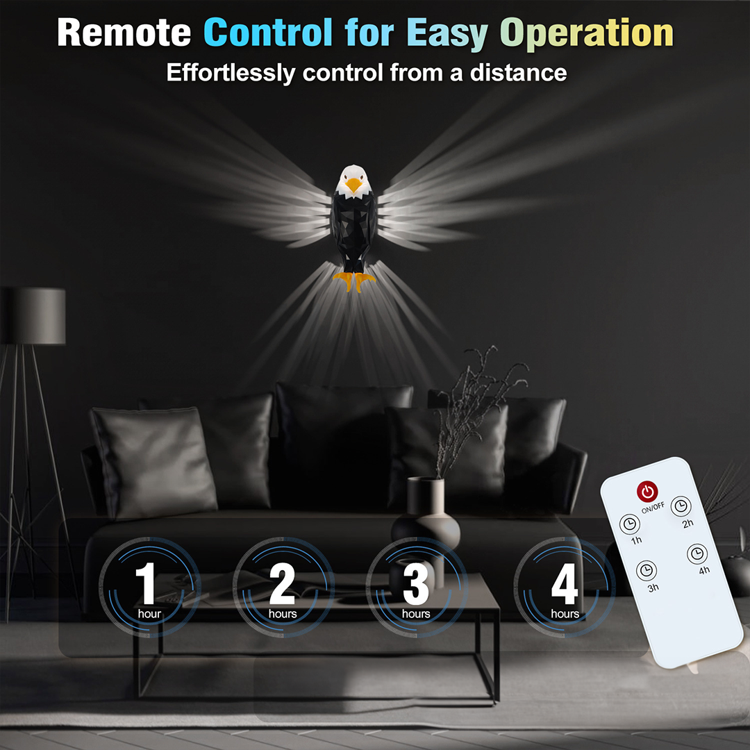 Black Eagle Wall Lamp | Modern LED Wall Decor | Party & Holiday Atmosphere Light