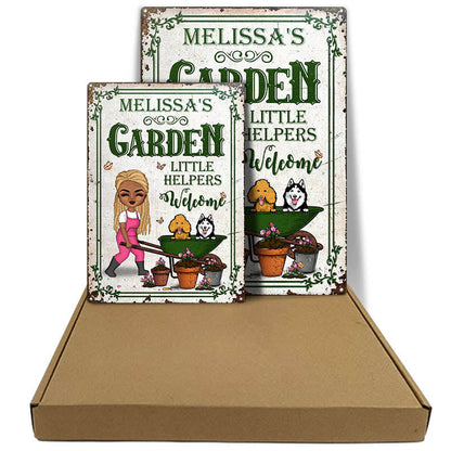 Garden Little Helpers Welcome - Gift For Gardening Lovers - Personalized Custom Classic Metal Signs - Garden Signs