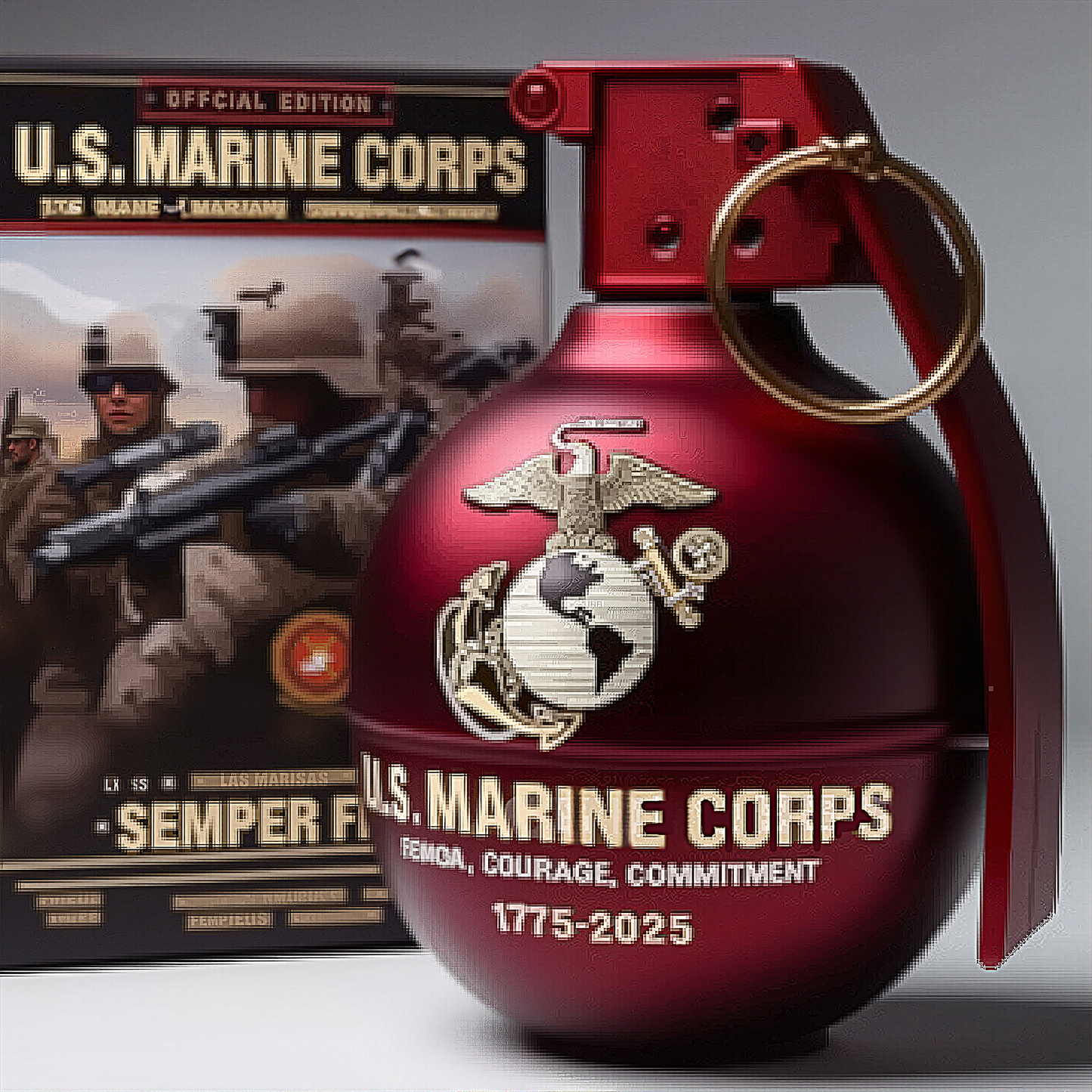 250th Anniversary U.S. Armed Forces Grenade Resin Craft - Commemorative Desktop and Car Decor