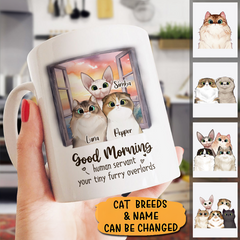 Mug - Good morning human servant, your tiny furry overlords- Personalized Mug