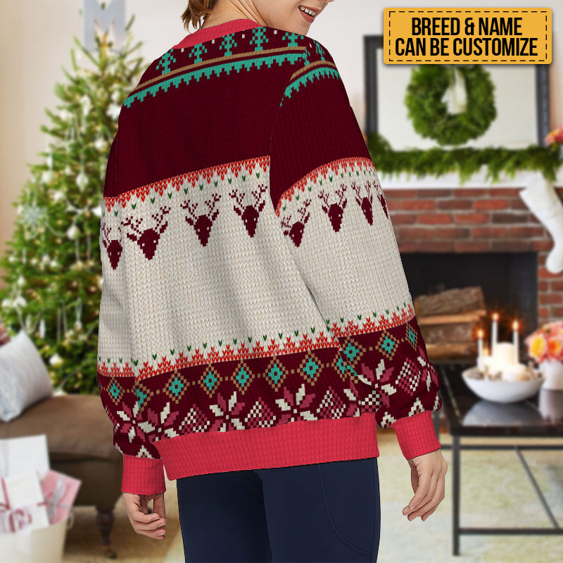 Dachshund Through The Snow - Ugly Sweater - Winter Christmas Sweater Christmas Gifts For Dog Lovers Personalized Custom Ugly Sweater