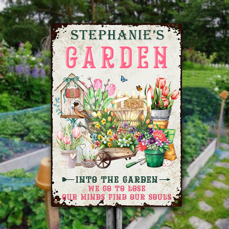 And Into The Garden We Go Gardening - Customized Classic Metal Signs - Garden Signs - Gift For Gardening Lovers