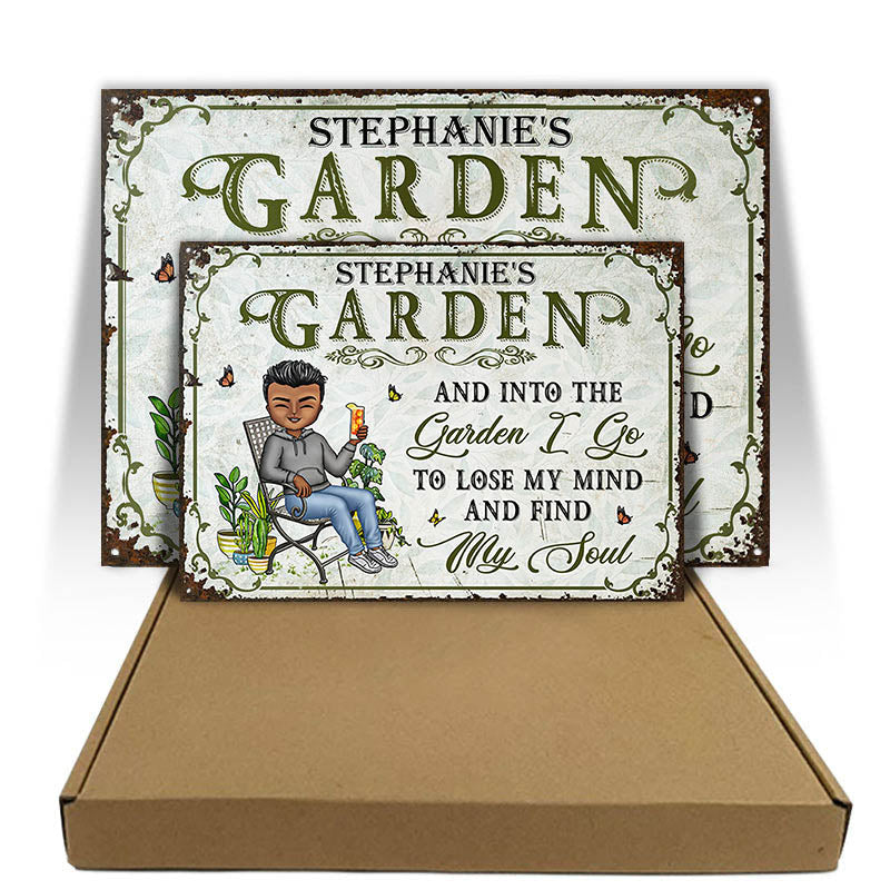 And Into The Garden I Go Gardening Gender - Garden Sign - Personalized Custom Classic Metal Signs