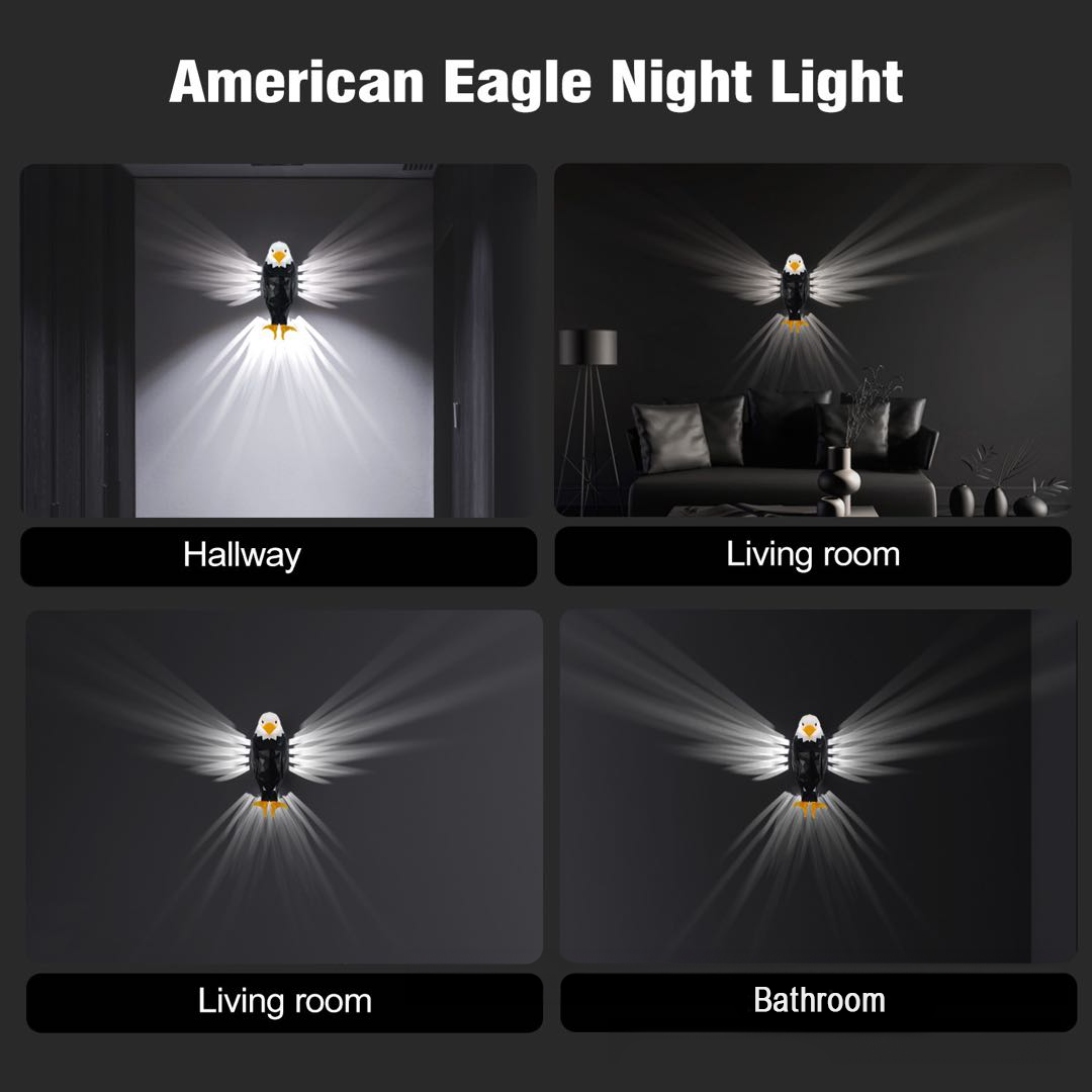 Black Eagle Wall Lamp | Modern LED Wall Decor | Party & Holiday Atmosphere Light