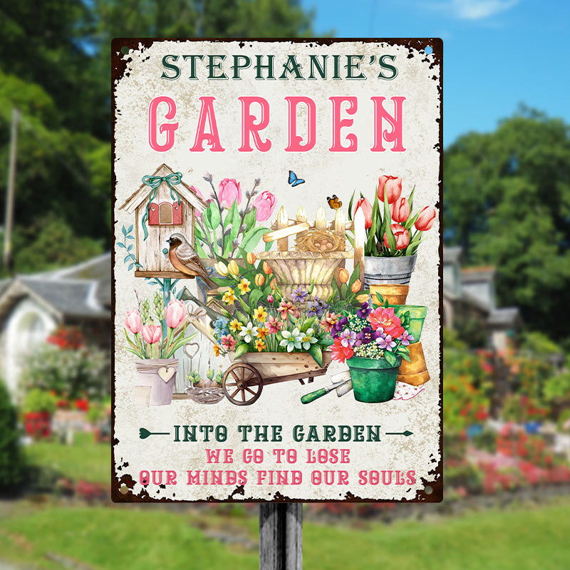 And Into The Garden We Go Gardening - Customized Classic Metal Signs - Garden Signs - Gift For Gardening Lovers