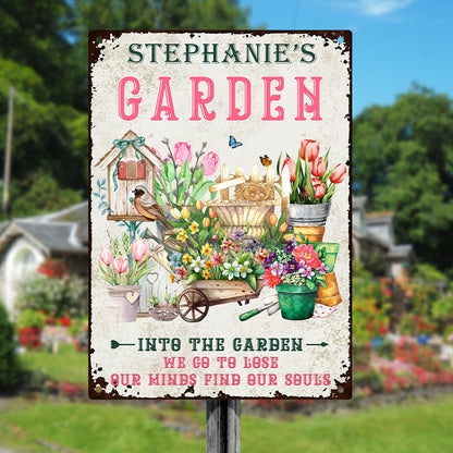And Into The Garden We Go Gardening - Customized Classic Metal Signs - Garden Signs - Gift For Gardening Lovers