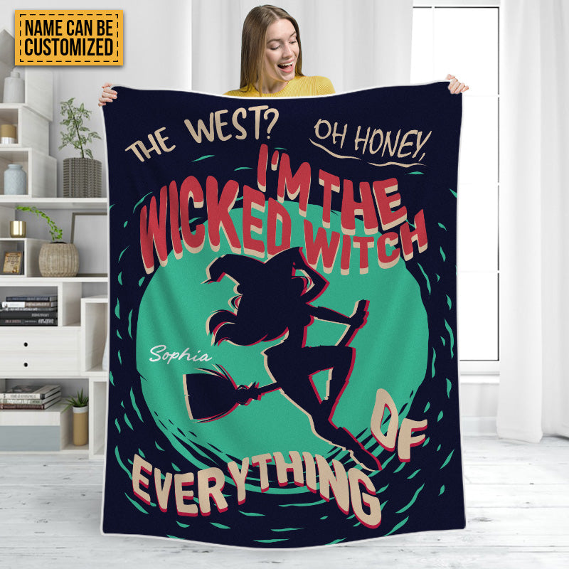 Witch The West Oh Honey Custom Blanket, Halloween, Witch Gift, Witchcraft, Personalized Custom Blanket