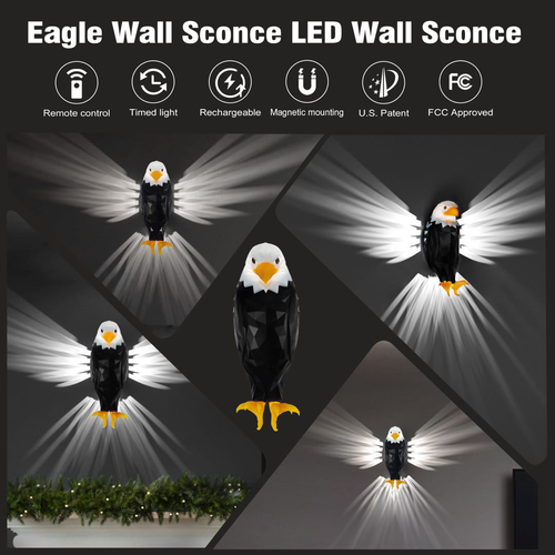 Black Eagle Wall Lamp | Modern LED Wall Decor | Party & Holiday Atmosphere Light