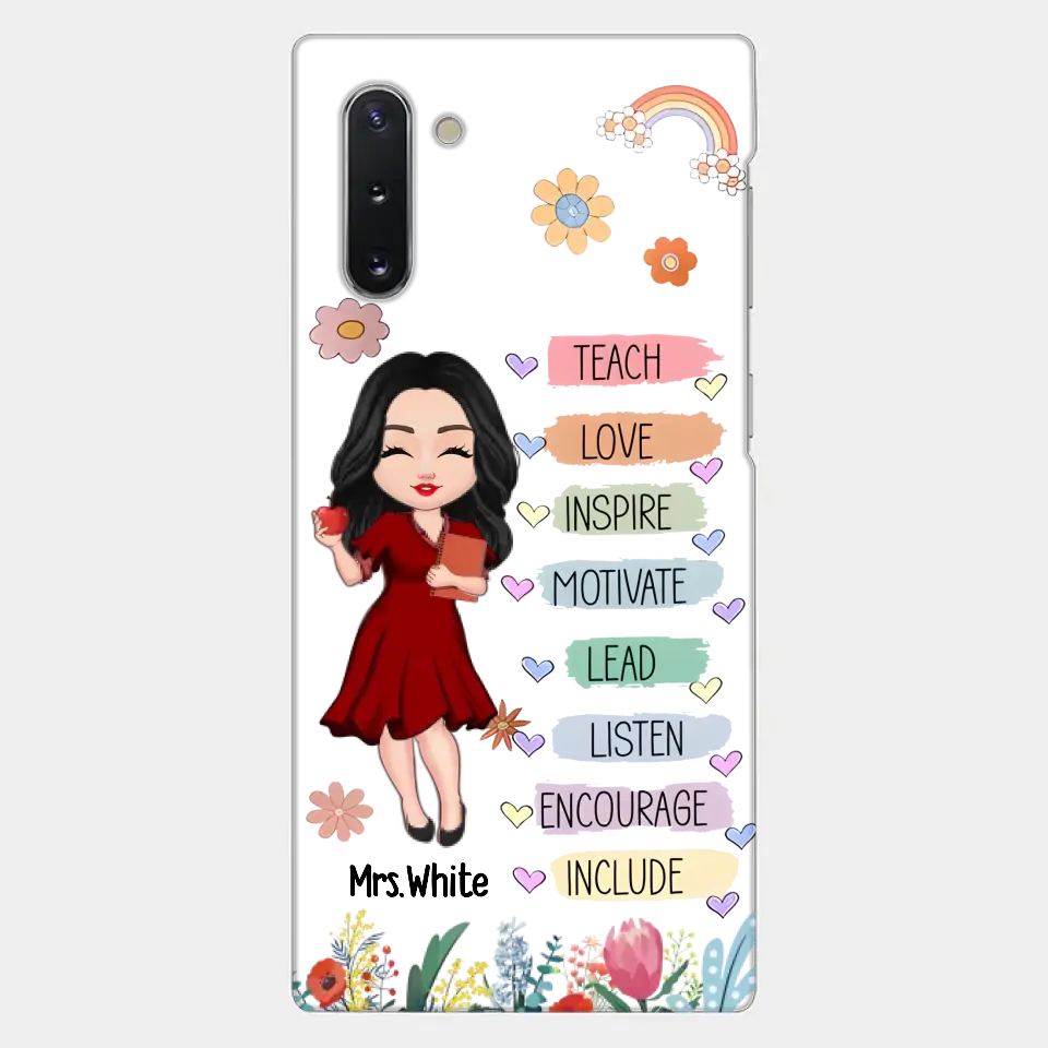 Teacher Floral Rainbow Personalized Phone case Teacher Appreciation Thank